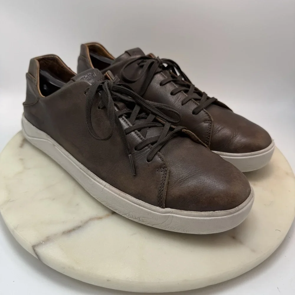 OluKai Lae'Ahi Li 'Ili Mens Size 11 Brown Casual Leather Sneakers 10455-6363